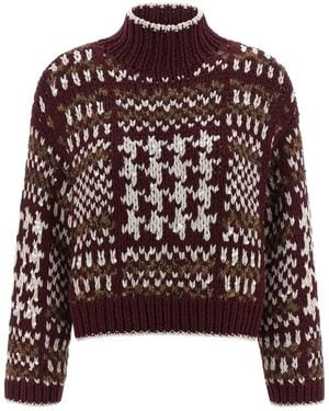 Brunello Cucinelli Prince Of Wales Cashmere Jumper - Brown