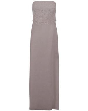 Ermanno Scervino Lace-Panel Strapless Dress - Natural