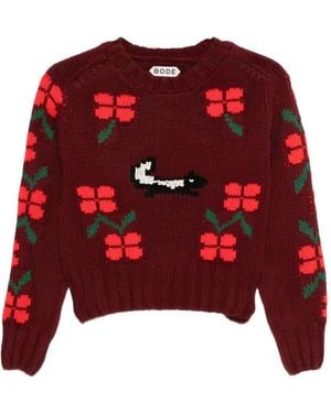 Bode Pullover aus Skunk-Jacquard - Rot