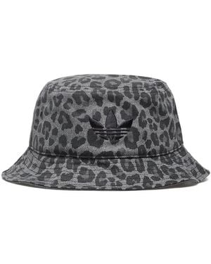 adidas Leopard-Print Bucket Hat - Grey
