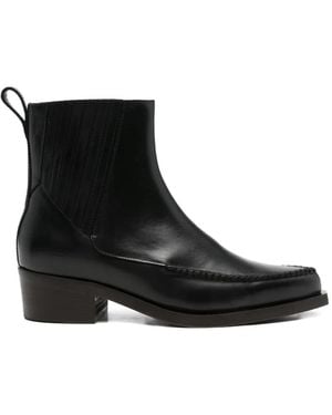NULLUS Whipstitch-Detail Chelsea Boots - Black