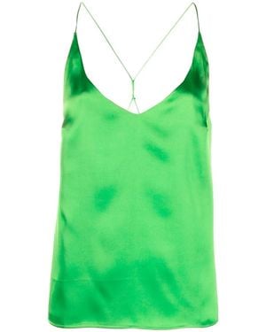Blanca Vita Spaghetti-Strap Satin Camisole - Green