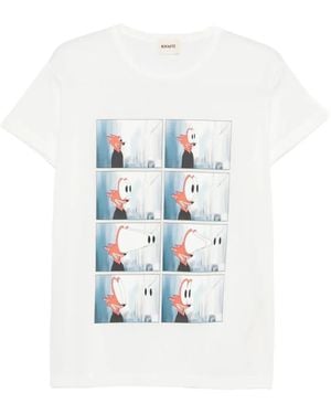 KHAITE Maeve T-Shirt Met Stripprint - Wit