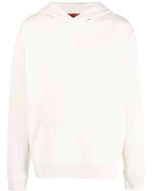 424 Debossed-Logo Cotton Hoodie - White