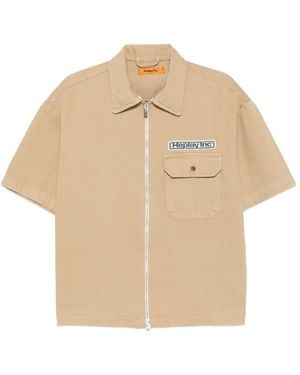 Replay Logo-Patch Short-Sleeve Jacket - Natural