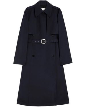 Jil Sander Double-Breasted Belted Wool Coat - Blue