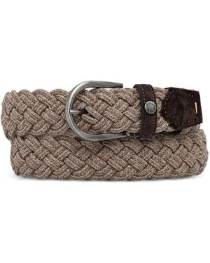 Paul & Shark Braided Suede-Trim Belt - Grey