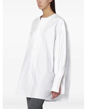 Thelatest Buttoned Mini Shirt Dress - White