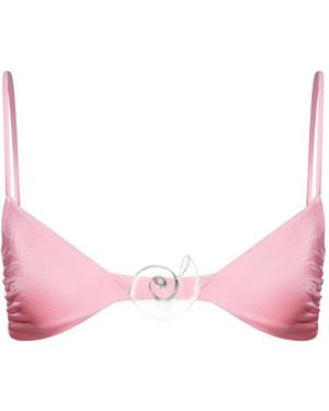Salt & Wave Magda Shell-Detail Bikini Top - Pink