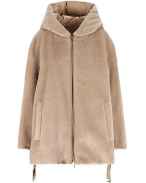 Max Mara Reversible alpaca wool padded coat - Natur