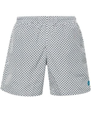 McQueen Swimwear With All-Over Skulls - Blue