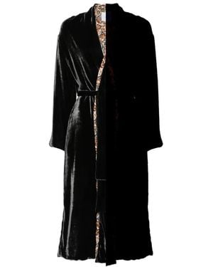 Whyci Cape Aus Samt Mit Blumenbesatz - Schwarz