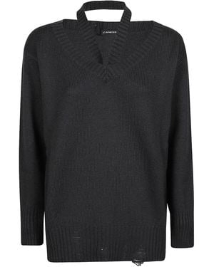 Canessa Pull En Cachemire À Effet Usé - Noir