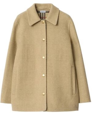 Burberry Check-Lined Wool Overshirt - Natural