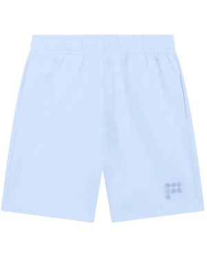 PANGAIA Logo-Patch Cotton Shorts - Blue