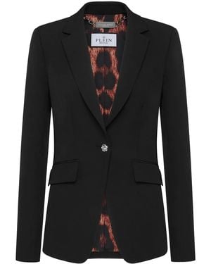 Philipp Plein Crystal-Skull Blazer - Black