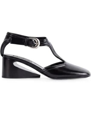 Jil Sander Mary Jane Cutout-Heel Court Shoes - Black
