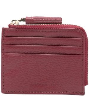 Coccinelle Tassel-Detail Zip Leather Wallet - Red