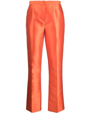 Gemy Maalouf Satin Straight-Leg Pants - Red