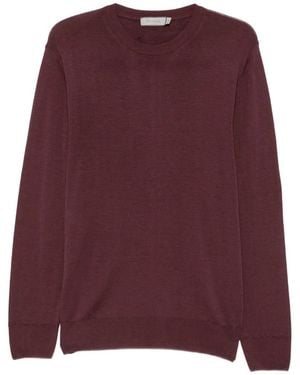 Canali Crew-Neck Wool Sweater - Purple