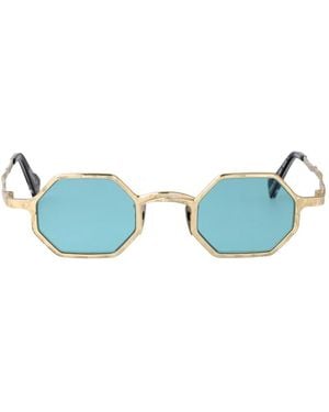 Kuboraum Maske Z19 Geometric-Frame Sunglasses - Blue