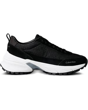 Calvin Klein モノグラム レザースニーカー - ブラック