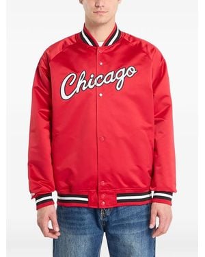 Mitchell & Ness Bomber Nba Con Logo - Rosso