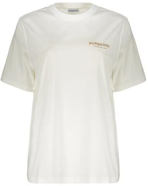 Burberry Camiseta Con Logo Estampado - Blanco