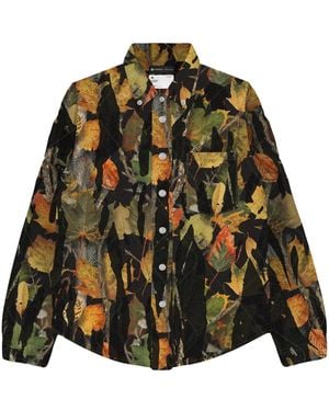 Purple Brand P313 Drip Camo Quilted Shirt Jacket - Black