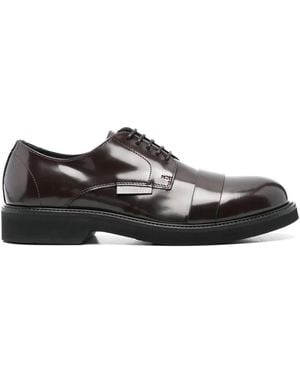 Societe Anonyme Brushed Leather Derby Shoes - Black