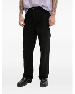 Karlkani Logo-Embroidered Cargo Trousers - Black