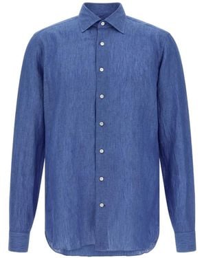 Borriello Buttoned Linen Shirt - Blue