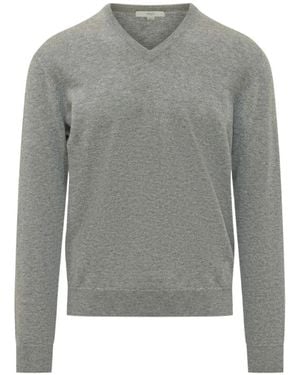 Malo V-Neck Cashmere Jumper - Grey