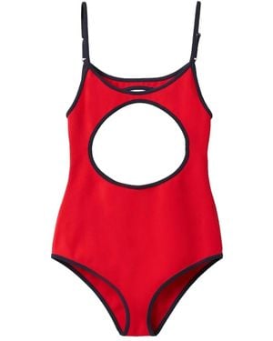Miu Miu Technical-Knit Swimsuit - Red