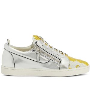 Giuseppe Zanotti Nicki Metallic Zip-Detail Trainers - White