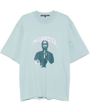 MEGUSTA Prayer Graphic-Print T-Shirt - Blue