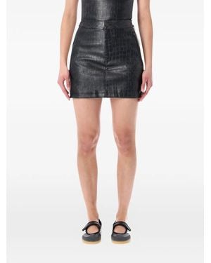 adidas Crocodile-Effect Stripe Mini Skirt - Black