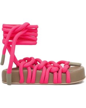 Agl Attilio Giusti Leombruni Flache Sandalen mit Kordelspitze - Pink