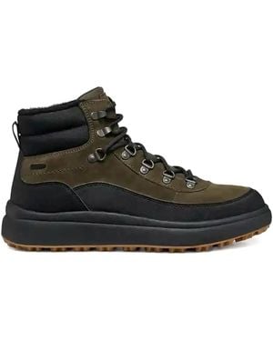 Geox Granito + Grip Abx Lace-Up Paneled Hiking Boots - Black