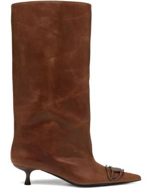DIESEL 39Mm Venus Leather Knee-High Boots - Brown
