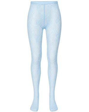 Swedish Stockings Rosa Lace Tights - Blue