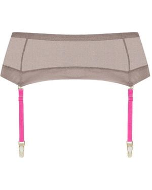 Maison Close Corps À Corps Mesh Garter Belt - White