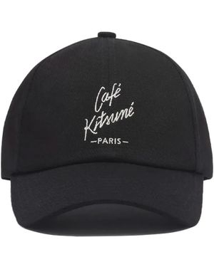 Café Kitsuné Logo-Embroidered Baseball Cap - Black