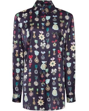 Temperley London Gloriette Zijden Blouse - Blauw