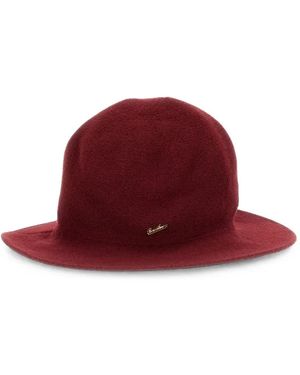 Borsalino Angelina Cloche Logo-Plaque Hat - Pink