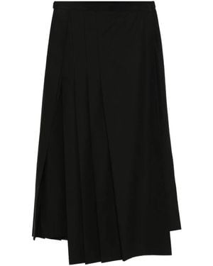 Yohji Yamamoto プリーツ ラップスカート - ブラック