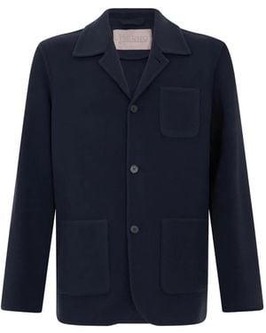 Herno Button-Up Patch-Pocket Blazer - Blue