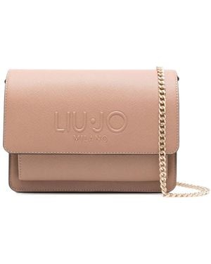 Liu Jo Borsa A Spalla Con Logo Goffrato Media - Rosa
