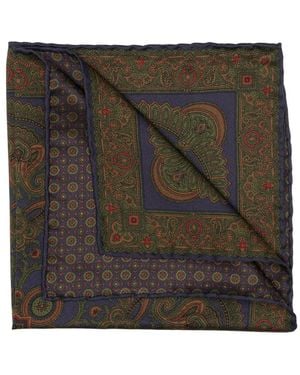 Elizabetta Lario Double-Sided Paisley-Print Pocket Square - Black