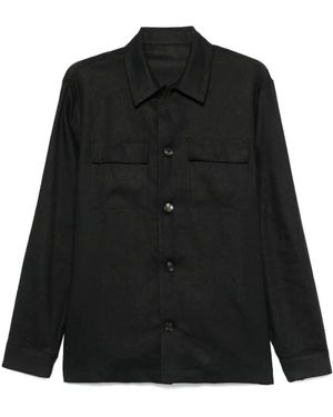 Michael Coal Camisa de lino - Negro